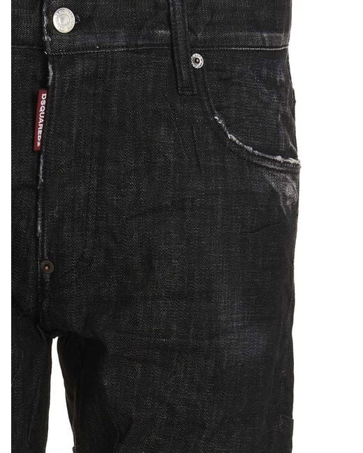 DSquared² Black Mid Rise Jeans for men