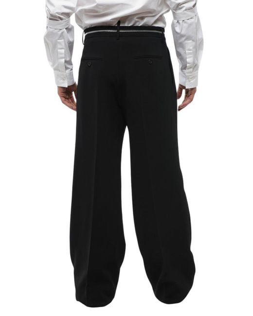 DSquared² Black Loose Flat Front Pants for men