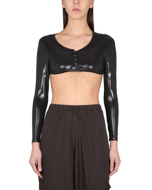 NOT AFTER TEN Black Solid Scoop Neck Top