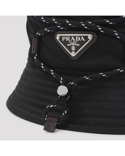 Prada Black Re- Nylon Bucket Hat for men