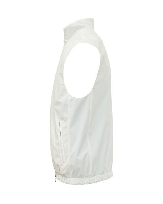 Brunello Cucinelli White Mock Collar Jacket for men