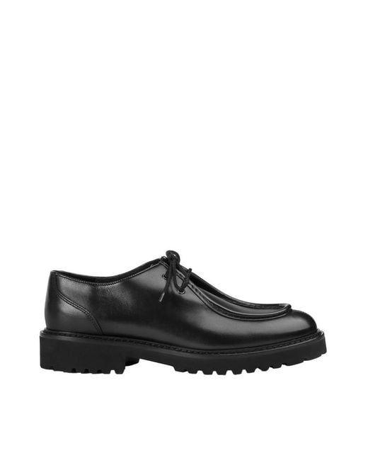 Doucal's Black Solid Lace Ups Shoes for men