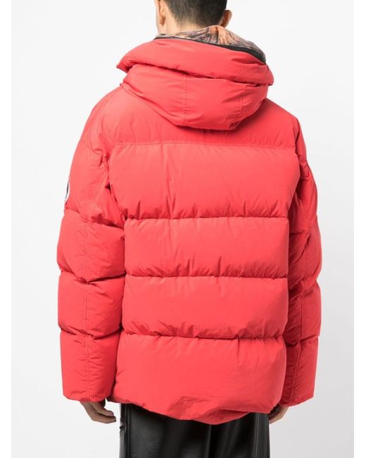 Doublet Red Padded Animal Trim Down Jacket for men