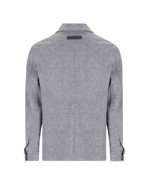 Zegna Gray Regular Solid Shirt for men