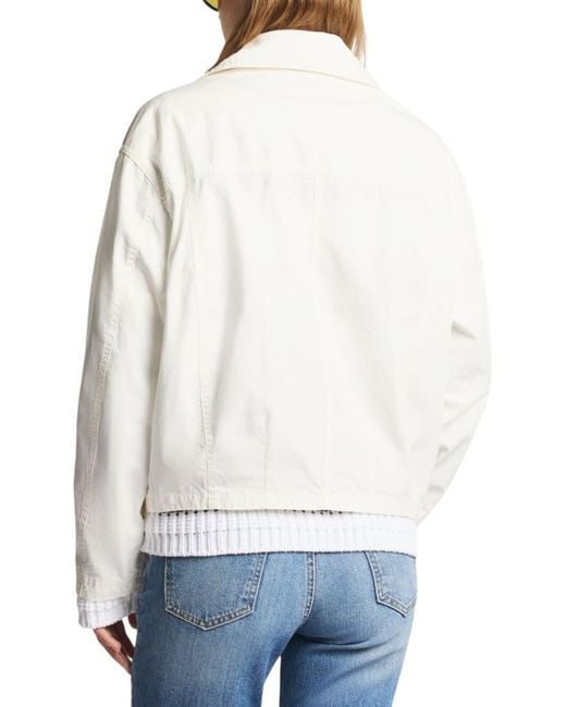 Fay White Ganci Bomber Jacket