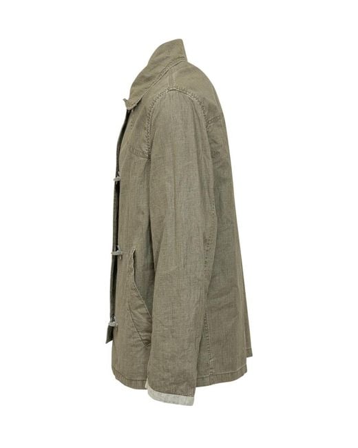 Fay Green Solid Shirt Collar Jacket for men