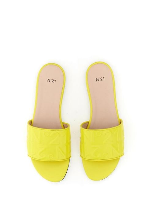 N°21 Yellow Logo Flats