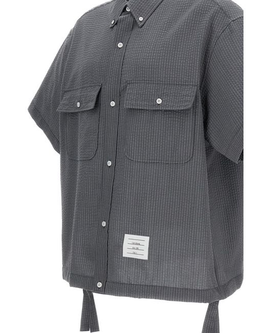Thom Browne Gray Solid Shirt for men