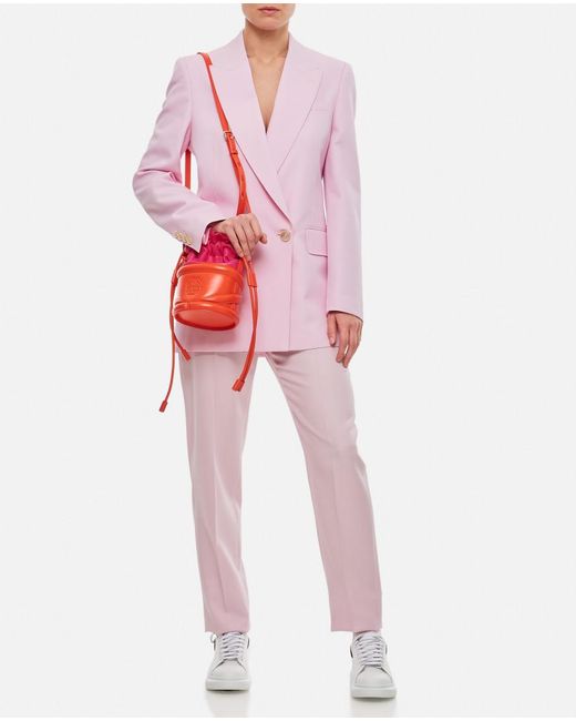 McQueen Pink Wool Double Breasted Jacket