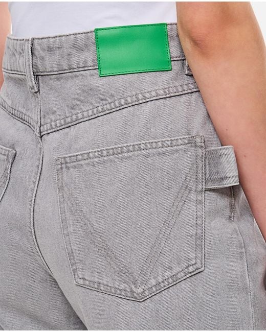 Bottega Veneta Gray Light Washed Flared Denim Pants
