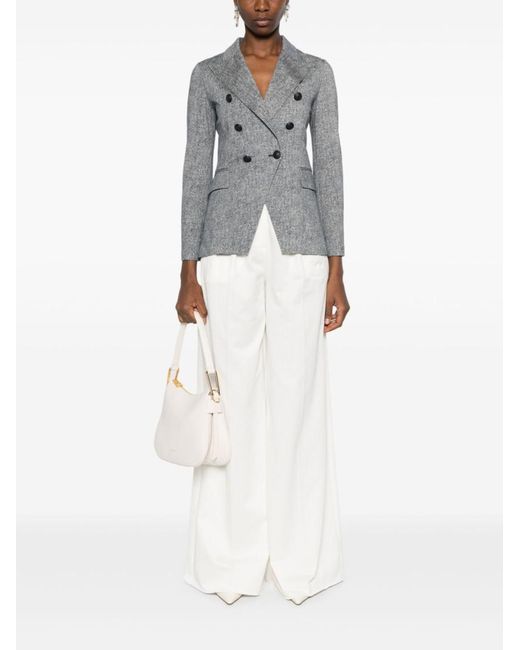 Circolo 1901 Gray Cotton Double-Breasted Blazer