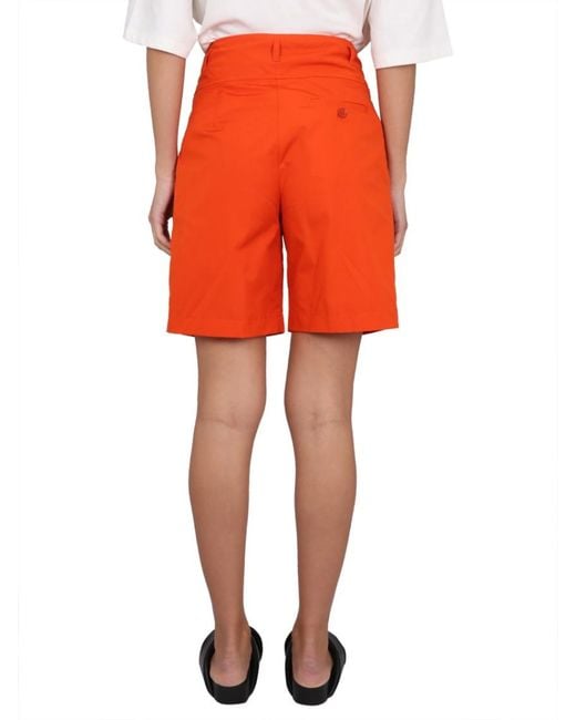 Aspesi Red Cotton Poplin Shorts