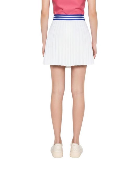 Bode White Pleated Mini Skirt