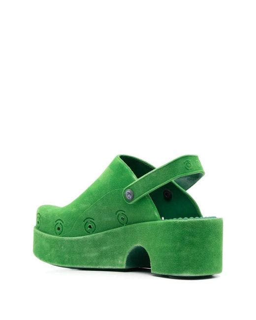 XOCOI Green Slingback Platform Mules