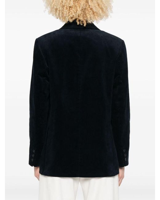 A.P.C. Black Midnight Cotton Blazer With Double-Breasted Design