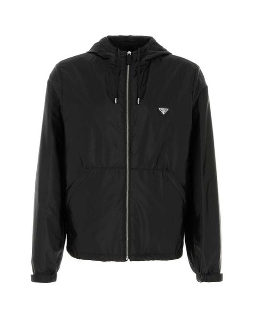Prada Black Logo Hood Jacket for men