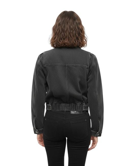 DIESEL Black Solid Shirt Collar Jacket