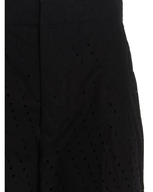 Nude Black Pleated Cotton Pants