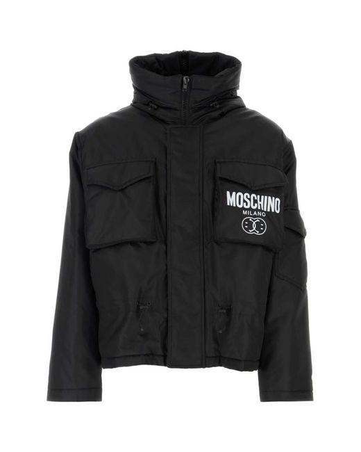 Moschino Black Nylon Padded Jacket for men