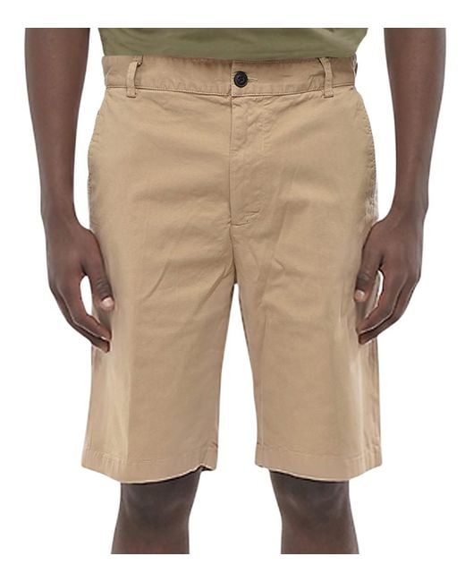 DIESEL Natural Solid Cotton Shorts for men