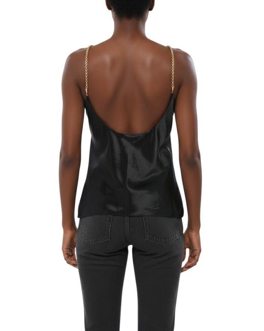 Ferragamo Black Solid Halter Neck Top