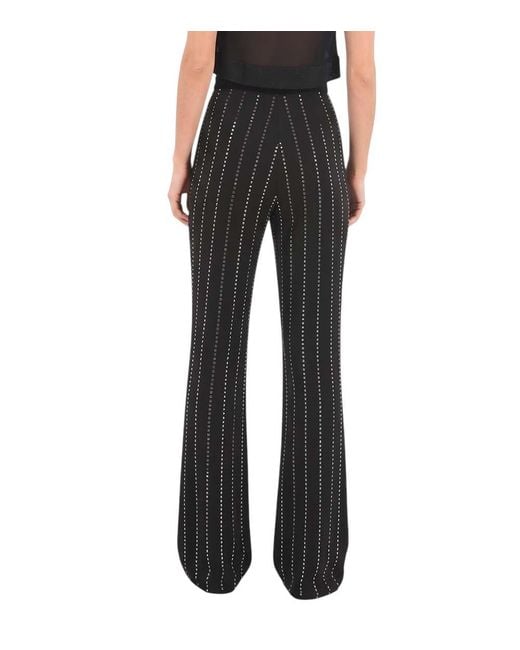 Philipp Plein Black Flared Pleated Pants