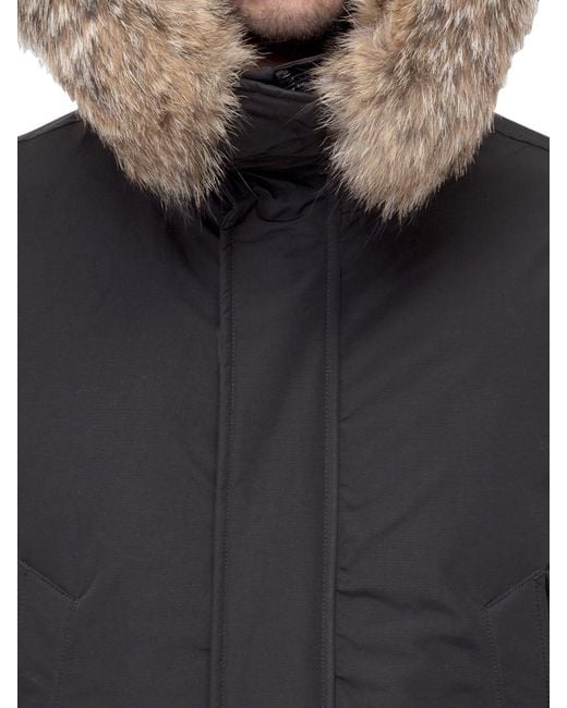 Woolrich Black Solid Hood Jacket for men