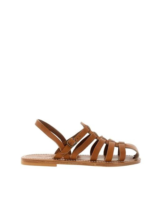 K. Jacques Brown Slingback Sandals