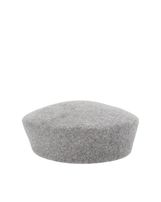 Ruslan Baginskiy Gray Solid Pillbox Hat