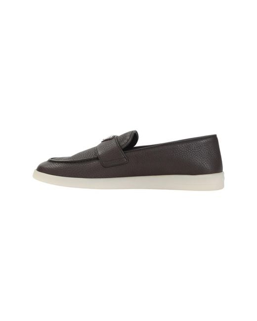 Prada Black Solid Loafers for men