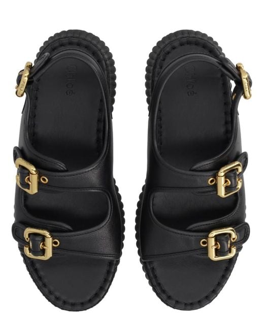 Chloé Black Solid Nama Sandals