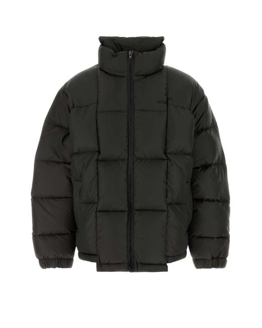 Vetements Black Dark Polyester Down Jacket for men