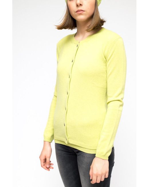 LA ROSE Yellow Cashmere Cardigan