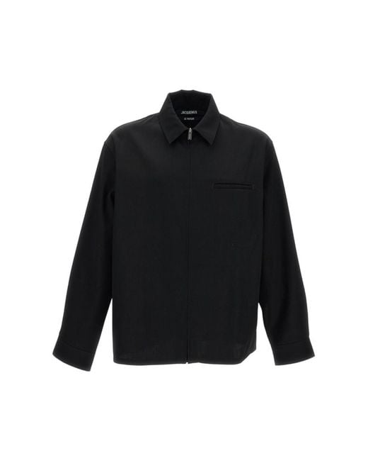 Jacquemus Black Regular Solid Shirts for men