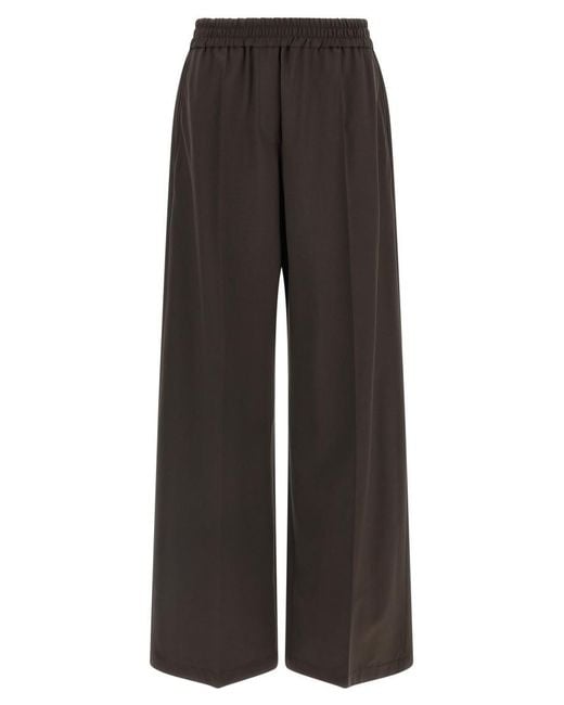 Brunello Cucinelli Brown Straight Elasticated Pants