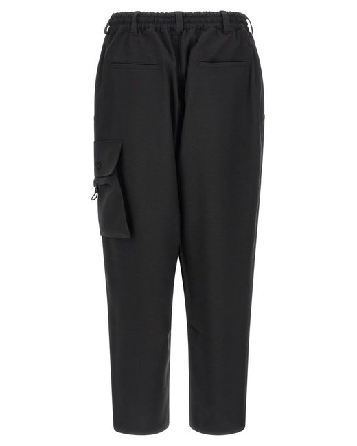 Y-3 Black Polyester Cargo Pants for men