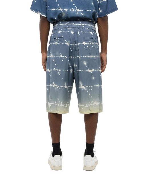 Jil Sander Blue Elasticated Printed Shorts for men