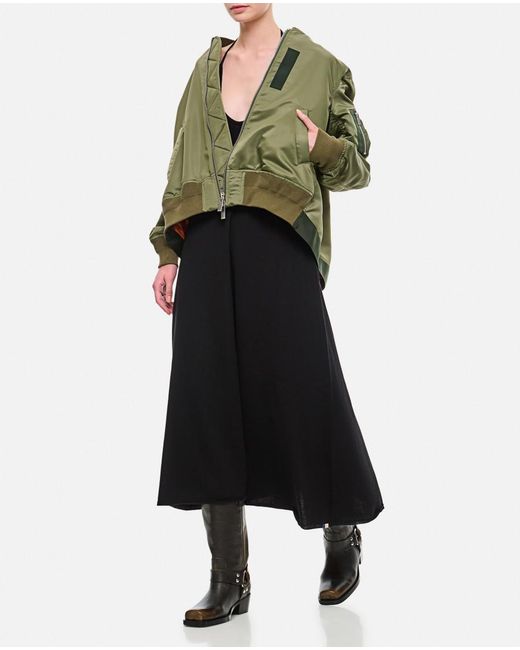 Sacai Nylon Twill Jacket in Green | Lyst