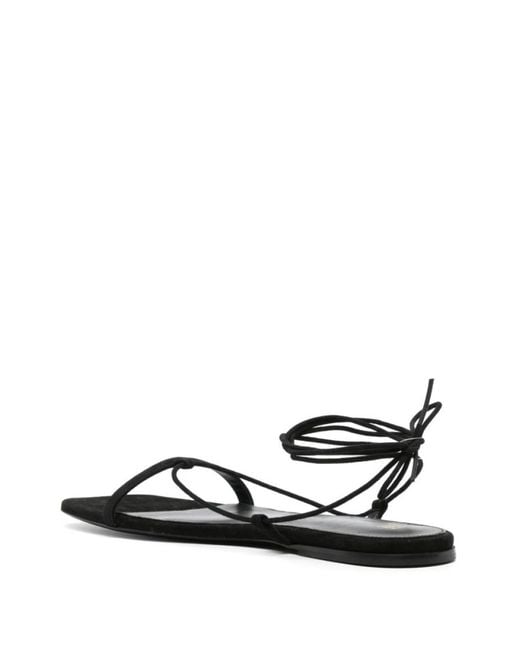 Totême White Leather Flat Sandals