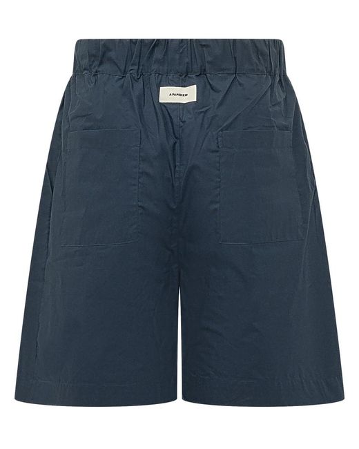 A PAPER KID Blue Solid Shorts for men