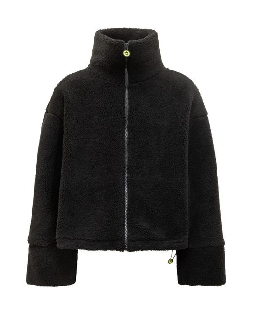 Barrow Black Solid Mock Collar Jacket for men