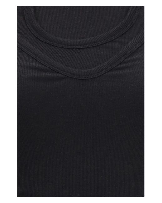 ALAINPAUL Black Solid Round Neck Top