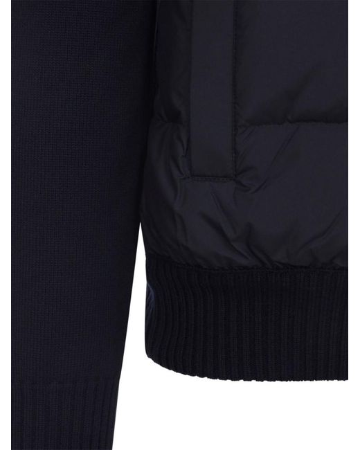 Moncler Blue Dark Quilted Jacket for men