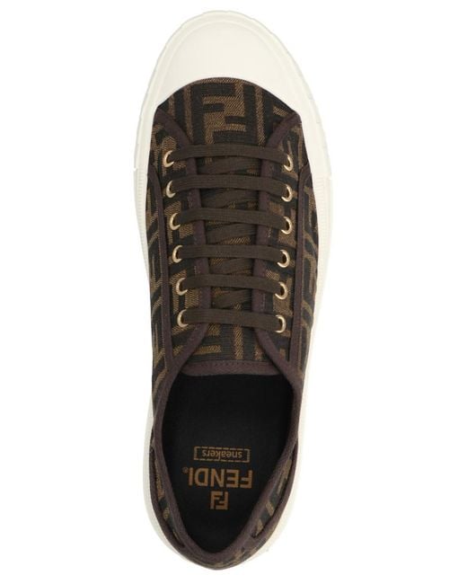 Fendi Brown Logo Sneakers for men