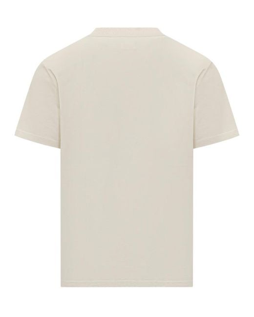 Fay White Solid Crew Neck T-Shirt for men