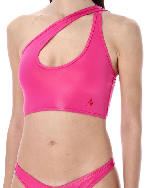 The Attico Pink Shiny Bikini