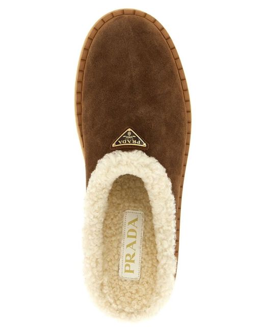 Prada Brown Logo Mules