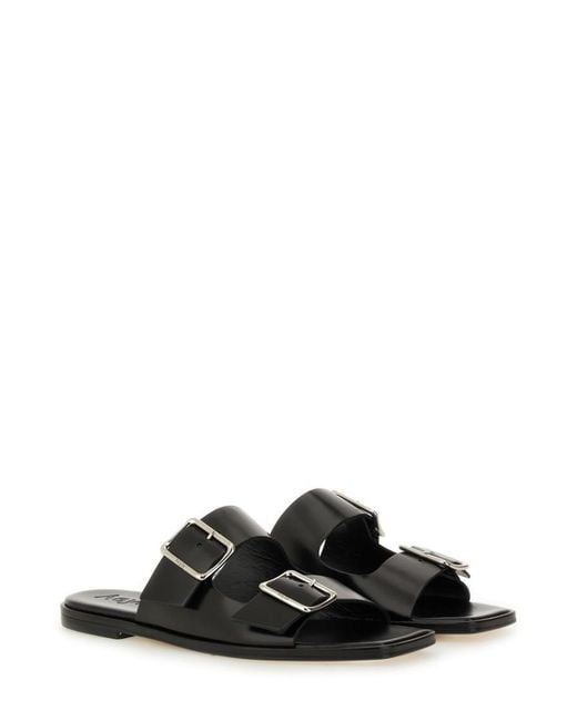 Aeyde Black Solid Sandals