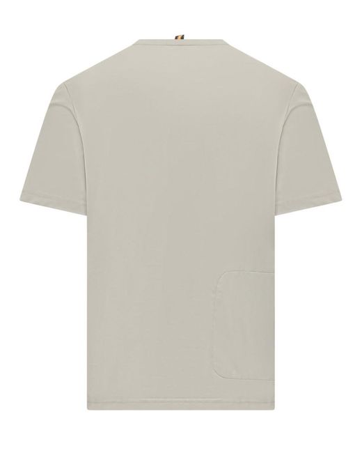 K-Way White Solid Crew Neck T-Shirt for men