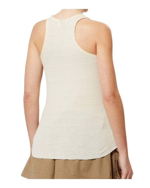 Isabel Marant Natural Solid Scoop Neck Top